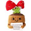 TOYMIS Fungo Positivo, Supporto Emotivo Uncinetto Positivo Cibo Uncinetto per Regalo Incoraggiante Casa Ufficio Decorazione Regalo Festivo(Rosso)