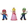 Jakks Pacific Nintendo Super Mario Set Diorama Regno dei Funghi - 3 Action figure di Mario, Luigi e Peach, alte 10 cm, dotate di multipli punti di articolazione ed estremamente dettagliate