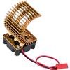 Dilwe RC Dissipatore di Calore del Motore, Dissipatore di Calore con Ventola per Motore RC Elettrico 1/10 con Motore 540/550 (Oro)