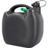 Cartrend Tanica per benzina, per tutti i tipi di carburante, con omologazione ONU, con beccuccio, in plastica, nero, 10 l