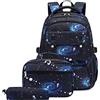 Bansusu Zainetto per scuola elementare con stampa galassia, per ragazzi, 3 pezzi-a1-galassia 01, 3Pcs Backpack Set, Zaino, viaggio