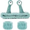 WLLHYF Set di braccialetti per il lavaggio del viso, fascia per capelli con lumaca di lumaca in pile corallo, fascia elastica per capelli creativa con cartoni animati, accessori per capelli per donne