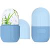 FLOWERUN 2 Pezzi Ice Roller Viso, Rullo di Ghiaccio Facciale, Stampo Ghiaccio Viso Riutilizzabile in Silicone, Riduzione Pori e Occhiaie, per Routine di Bellezza Naturale (Strisce Blu)