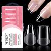 YSUVIN Unghie Finte, 240 Pezzi Unghie Finte in Gel Trasparenti, 12 Taglie Quadrato Corto e Mandorla Media Full Cover Tips Gel, Dual Form Tip Unghie per Onicotecniche, Principianti