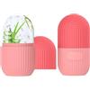 FLOWERUN 2 Pezzi Ice Roller Viso, Rullo di Ghiaccio Facciale, Stampo Ghiaccio Viso Riutilizzabile in Silicone, Riduzione Pori e Occhiaie, per Routine di Bellezza Naturale (Strisce Rosa)