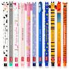 LEGAMI - Set di 11 penne gel cancellabili con punta da 0,7 mm, colori di inchiostro assortiti e design di animali - cortile agricolo, tigre, farfalla, squalo ecc