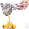 AUAM Spremiagrumi manuale in vero acciaio inox, resistente, per spremere succhi di frutta, arancia, lime, pompelmo, 50 sacchetti filtro