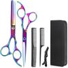 Lictin Forbici da Parrucchiere Professionali Set 4-in-1 - 6.7inch Forbici Capelli Dritte + Forbici per Sfoltire i Capelli, Lame Extra-Sharp Acciaio Inox, Ideale per Barber