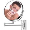 BTremary Specchio ingranditore da parete da 20,3 cm, 1X/7X, braccio oscillante su due lati, girevole a 360°, specchio da barba per bagno per uomini e donne in hotel/casa, cromato
