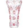 Puremagics Grande vaso in cristallo rosa alto 30 cm, design unico, vaso di fiori di prugna rosa, vasi moderni per soggiorno, camera da letto, cucina, tavolo da pranzo, caminetto, matrimonio,