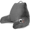 LANPEW Cuscino per schienale per letto e divano con braccioli, ergonomico, per adulti, traspirante, con rivestimento rimovibile, per leggere (velluto grigio, 70 x 45 cm)