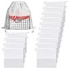 JOJOCY 15 sacchetti per la polvere per borse, 35 cm, in tessuto non tessuto, antipolvere, con coulisse, trasparenti, con finestrella, organizer per riporre oggetti (bianco)