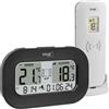 TFA Dostmann Termometro digitale Cool@Home 30.3046.01,con sensore esterno, controllo simultaneo temperatura interna/esterna, con raccomandazione di ventilazione e allarme per camere fresche, nero