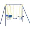 Essenza Altalena per bambini essenza 5 misura con seggiolino, cavalluccio e gondola in acciaio e plastica colore blu 270x142x182 cm