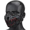 WISEONUS Airsoft Mesh Mask Mezza Faccia Traspirante Tattico Cranio Maschera per Paintball CS Gioco Halloween Cosplay
