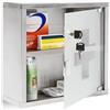 Relaxdays Armadietto Pronto Soccorso, per Medicinali, Cassetta Farmaci, Bagno, in Acciaio, HLP: 30x30x12 cm, Argentato
