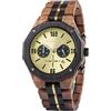 BOBO BIRD Orologio da uomo in legno, sportivo, moderno, casual, cronografo, al quarzo, orologio da polso da uomo, cinturino in acciaio inossidabile con visualizzazione della data (oro), oro, M