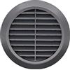 Awenta Griglia di ventilazione rotonda nera 100 mm con flangia e zanzariera/copertura di ventilazione circolare anti-insetto T30CZ