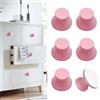 Elistonie Confezione da 6 bottoni autoadesivi in alluminio, colore rosa, senza foratura, con adesivo adesivo adesivo per armadio, cassettiera, finestra