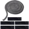 AMANDELIZABE Guarnizione Stufa a Legna, Corda Ignifuga fibra di vetro, guarnizione Stufa a Pellet, Alta Temperatura, Nastro Isolante in Fibra, per Stufe, Tubi Di Forni, Porta del Forno, Camino(Φ 10mm x 2.5m)