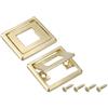 QUARKZMAN 4 Pcs Maniglia A Scomparsa, 1.3 Inch Distanza Fori Maniglia Nascosta Per Mobili Anello Quadrato Per Cassetti Armadi, 2 Inch Lunghezza, Oro