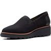 Clarks Sharon Dolly, Mocassino Donna, Camoscio Nero W Welt Marrone Scuro, 41 EU