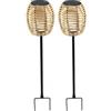 Lumisky Set di 2 fari solari 2 x BAVINA in polyrattan con modulo LED solare e telecomando H71,5 cm