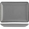 H&H Set 6 Piatti Rettangolari in Porcellana Grigio 13x18 cm - Linea Pearl - Eleganti Piattini da Portata per Antipasti, Finger Food, Dessert - Lavabili in Lavastoviglie