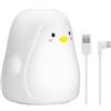 goobay 61648 - Luce notturna a LED a forma di pinguino, adatto come aiuto per addormentarsi, per allattare e cameretta dei bambini, 7 cambiamenti di colore e 3 modalità di illuminazione, piccolo