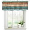 Vandarllin Tende rustiche con mantovane per finestre della cucina, in legno, stile retrò, con tasca per asta, verde acqua, marrone, tende corte per camera da letto/soggiorno/bagno, 137 x 45,7 cm, 1 pannello