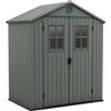 Keter Casetta Da Giardino In Resina 190x122x221H Cm Darwin 6x4 Verde Con Finestre Keter