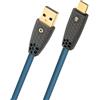 OEHLBACH USB Flex Charge AC - USB tipo A - Cavo di ricarica - Cavo di ricarica brevettato antipiega, velocità dati 10 Gbps, potenza di ricarica 60 W, guaina TPE, conduttore interno OFC, petrolio - 1 m