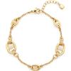 Jewels by Leonardo, bracciale Herma, bracciale, in acciaio inox dorato, catena con pietre di zirconia, lunghezza 18-23 cm, gioiello da donna, 024297, Eine Grösse, Acciaio inossidabile, Nessuna pietra