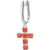 Brosway Orecchino Singolo Donna, Orecchino Pendente in Argento e Vitamin Orange con Simbolo Croce | Collezione FANCY - FVO12