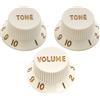 Musiclily Ultra Dimensione Universale Manopole Strat 2 Tono 1 Volume Knobs Set per Chitarra elettrica Fender Stratocaster ST style, Aged White