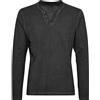 !Solid Tinox - Maglie a Manica Lunga con Collo A V da Uomo in Cotone 100%, Taglia:L, Colore:Black (9000)