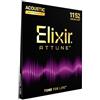 Elixir Strings, corde per chitarra acustica ATTUNE, Phosphor Bronze, suono nitido e chiaro di lunga durata con sensazione naturale, set da 6 corde, Custom Light 11-52