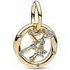 PANDORA Ciondolo Moments con segno zodiacale della Vergine placcato in oro 14 k con zirconi cubici trasparenti