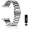 CeiBand Cinturino per Apple Watch 38mm/40mm/41mm/Series 11/10 42mm, Uomini Donne Acciaio Cintura Inossidabile Cinturin di Ricambio Braccialetto per Apple Watch 44mm/42mm/45mm/46mm/49mm - Argento