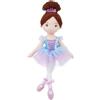 Lullaberry Bella bambola ballerina da 40 cm, regalo di recital di danza in peluche morbido per ragazze, bambola da balletto in peluche con tutù viola e tiara, perfetta per bambini e ballerini