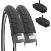 Ecovelo' 2 COPERTONI 24 X 1.75 (47-507) + CAMERE V.A. PNEUMATICI STRADALI GRAZIELLA CITY BIKE BICI 24 POLLICI