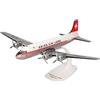 Herpa modello di aereo Swissair Douglas DC-4, Steckmodell in scala 1:125 - Snap-Fit, pezzo da collezione, miniatura deco, statuetta con supporto in plastica