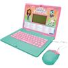 Lexibook, Gabby's Dollhouse, computer educativo bilingue tedesco/inglese, 124 attività in lingua, scrittura, matematica, logica, musica e giochi, rosa/blu JC598GDHi3