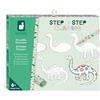 Janod - Disegno Passo Dopo Passo - Imparare a disegnare - 20 Dinosauri - Kit da Disegno per Bambini - Imparare a disegnare e concentrarsi - da 6 Anni - J09154