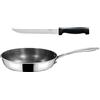CUISINOX - Virtuo - Padella da 24 cm, coltello da intaglio da 20 cm - Tripla fondo, rivestimento antiaderente - Compatibile con tutti i fogli compresi induzioni