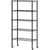 Furinno Wayar Scaffale portaoggetti in Metallo a 5 Ripiani, 76 x 36 x 158 cm, Nero