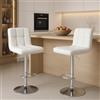 DUMOS Set di 2 sgabelli da bar, stile moderno, regolabile in altezza, 60-80 cm, gambe in metallo, sgabello da bar, sgabello da cucina, sgabello alto con schienale, adatto per bar, cucina e soggiorno