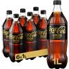 Coca-Cola Zero Zuccheri Zero Caffeina - 6 Bottiglie da 1 L, Tutto il Gusto Coca-Cola Senza Calorie e Senza Caffeina, in bottiglia PET 100% Riciclabile, Bevanda Analcolica con Edulcoranti
