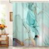 Kzzfqxb 180x200cm Tende da Doccia con Ganci in Plastica, Impermeabile Occluso Luce Verde Marmo Texture Linee D'oro Flusso D'acqua Modello Moderno, Fresco Tessuto in Poliestere per Vasca da Bagno