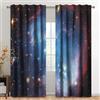 Kzzfqxb 117x138cm Tende tasca per asta 2 pannelli, Vasto universo blu rosso galassia nebulose cielo stellato filtraggio luce tenda, Decorazioni misterioso tranquillo per camera da letto soggiorno